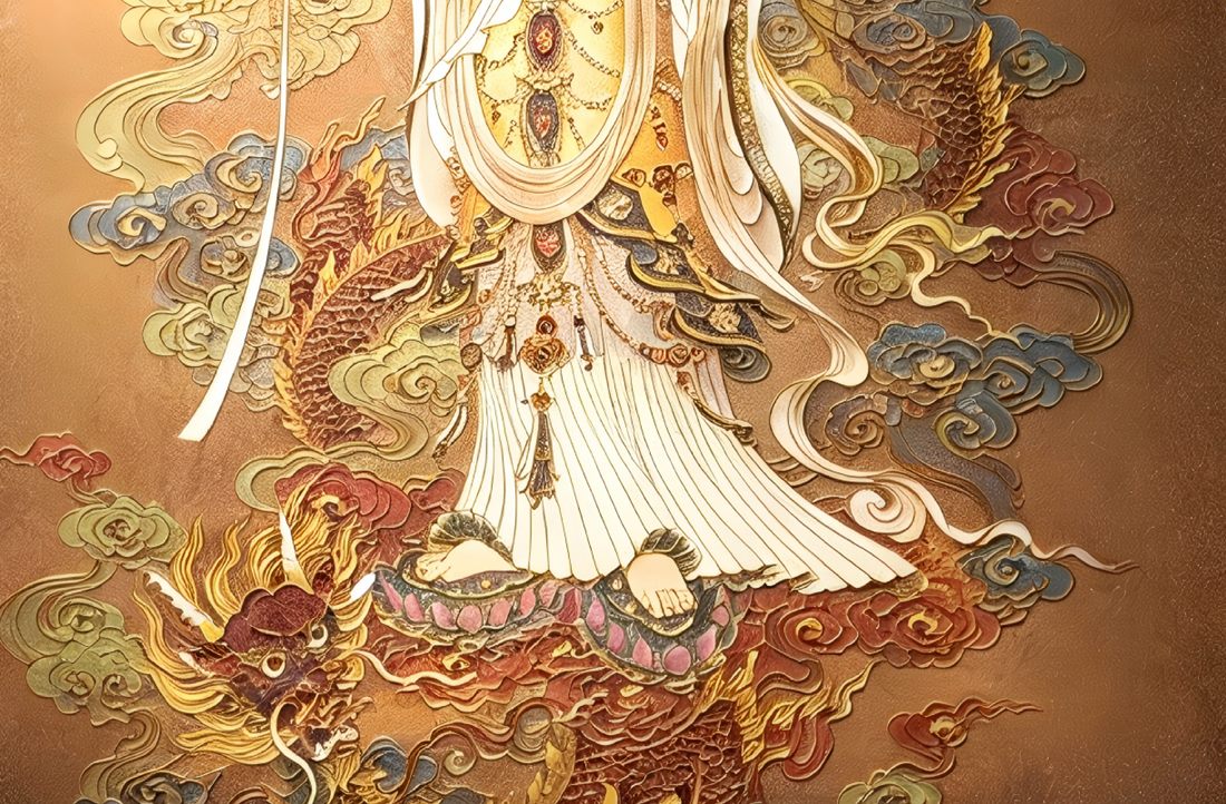 Dragon-Riding Guanyin - detail 3